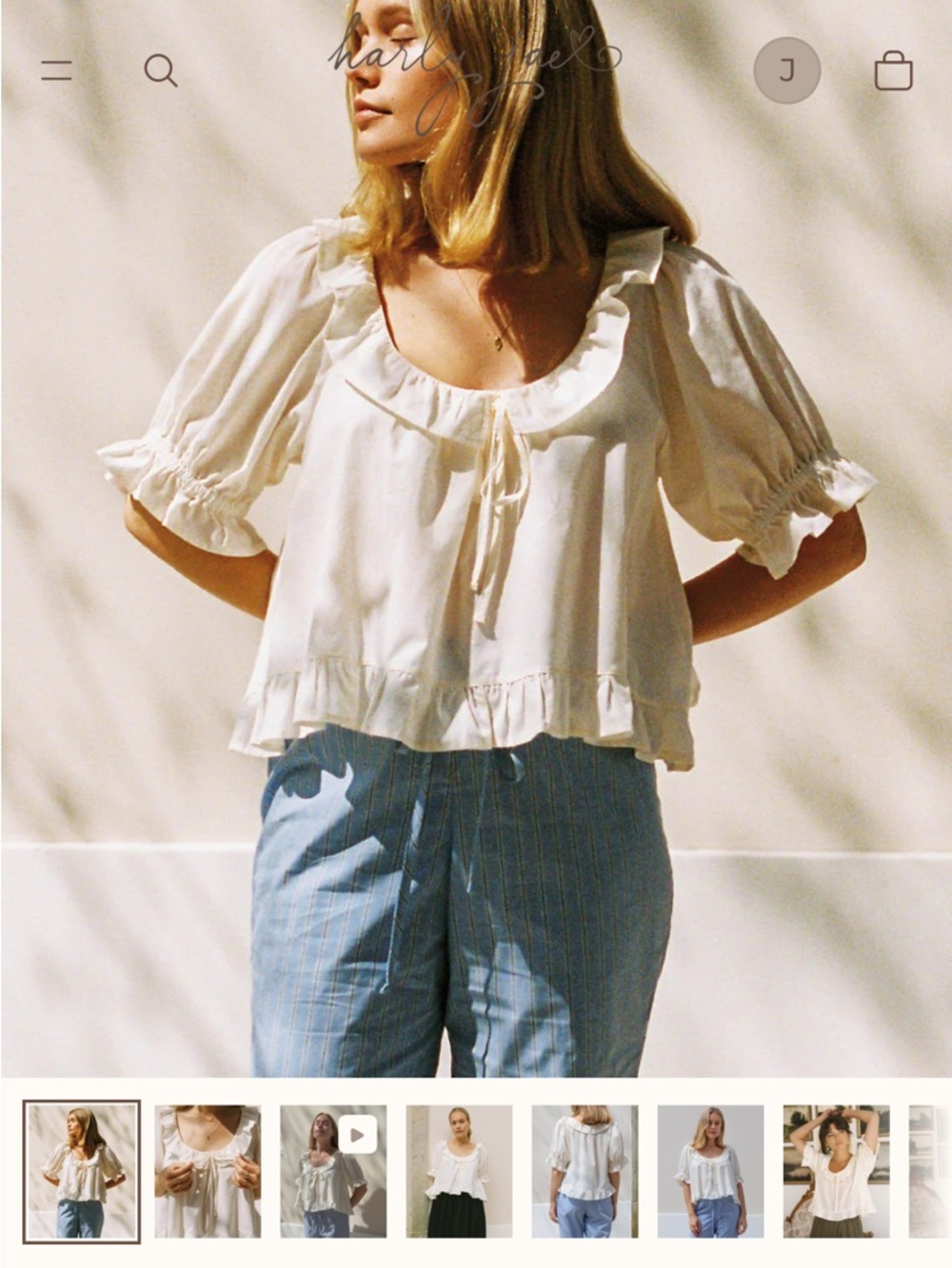 Harly Jae Whipped Butter Doll Blouse Size XS